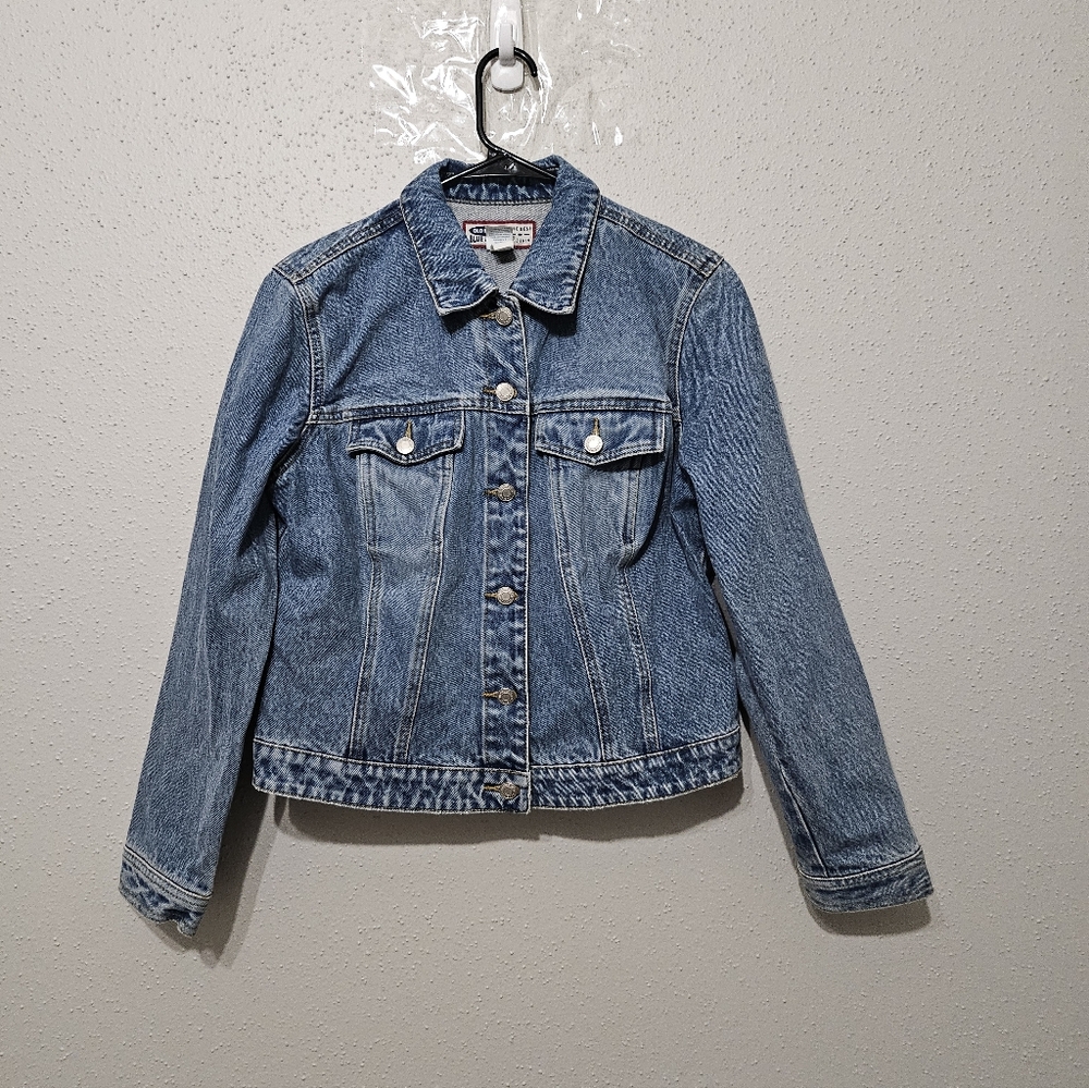 Old Navy Blue Jeans Denim Jacket Women’s L Vintage 90s Classic Trucker Cotton